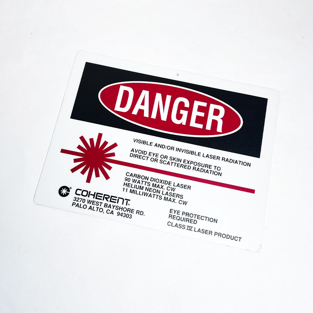 Coherent Laser DANGER SIGN Warning CO2 Carbon Dioxide Class IV 4 Laser Product