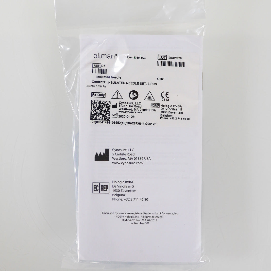 Cynosure Ellman D7 Insulated Needle Electrode Set D6C D6B D6A 3-PACK