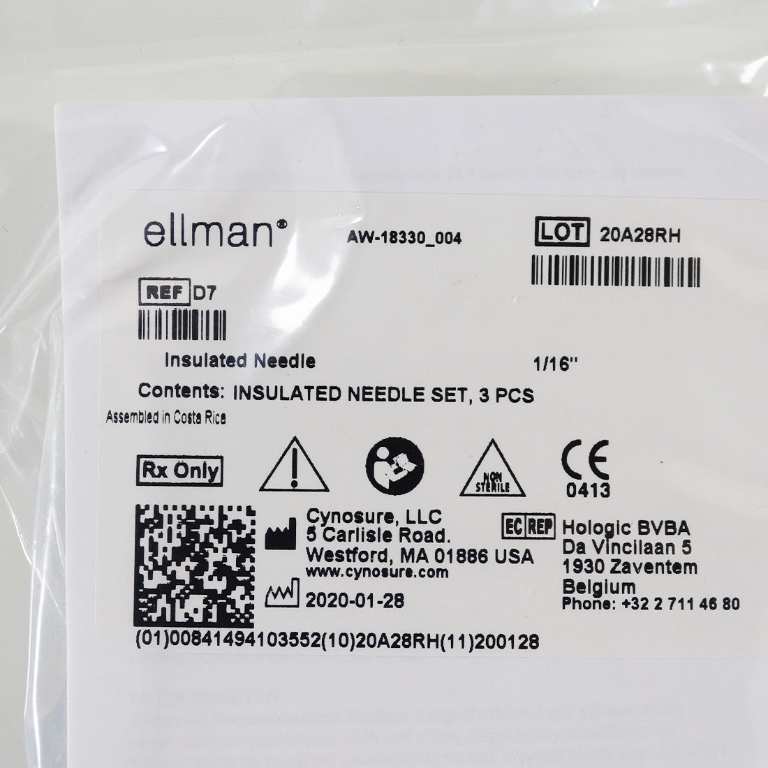 Cynosure Ellman D7 Insulated Needle Electrode Set D6C D6B D6A 3-PACK
