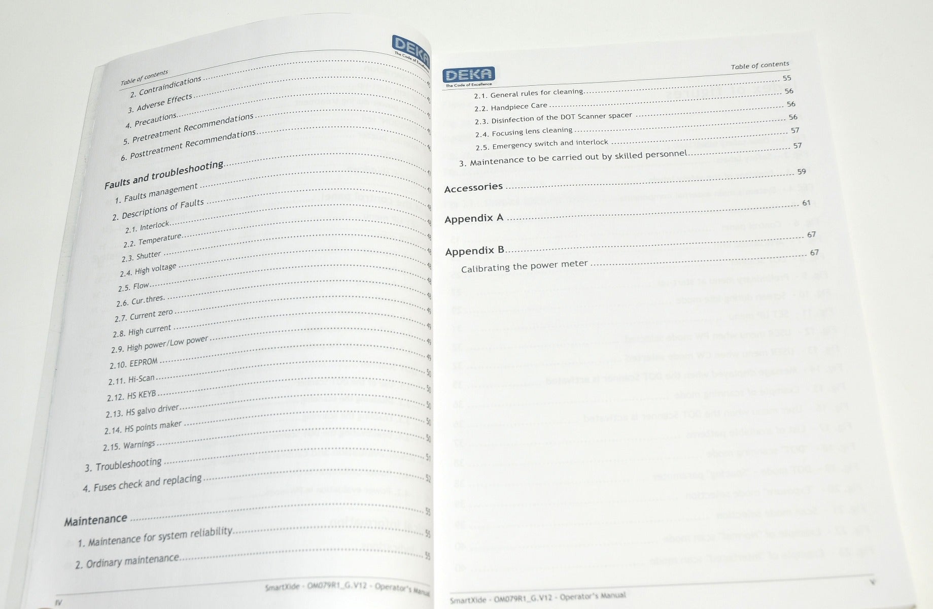 DEKA 2011 SmartXide Co2 Laser System OPERATOR'S MANUAL * Smart Xide UX1B0802R