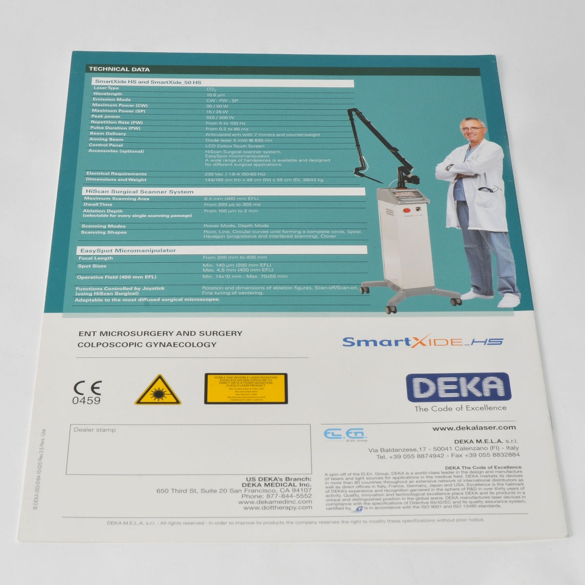 DEKA SMARTXIDE HS ENT Surgery Microsurgery Colposcopic Gynaecology Brochure