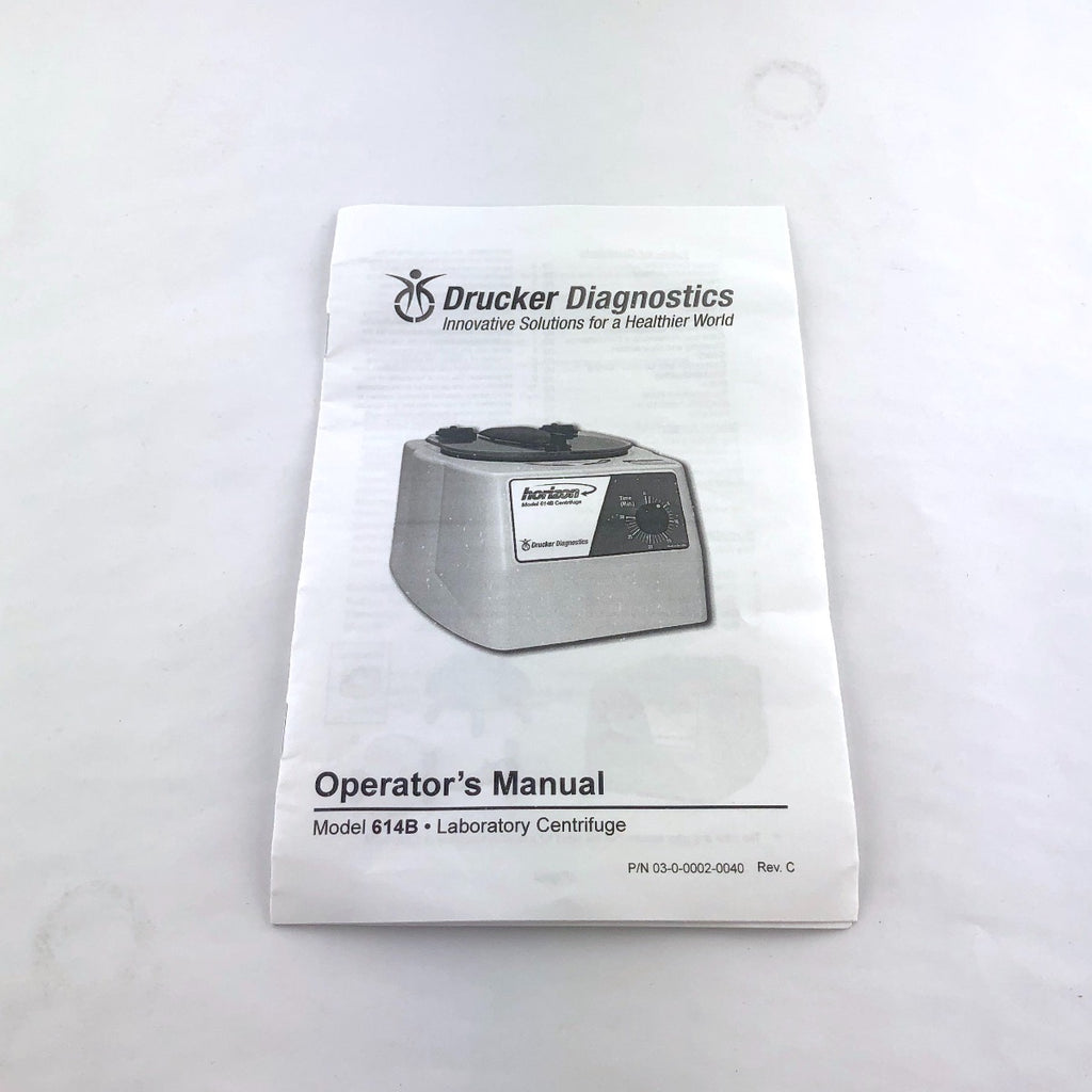 Drucker Diagnostics Horizon 614B Centrifuge Operator's Manual