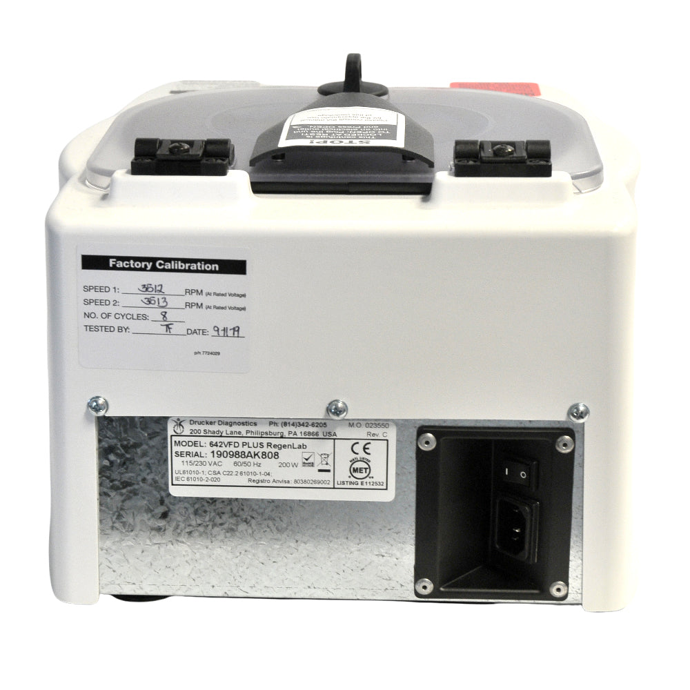Drucker Diagnostics 642VFD Plus RegenLab PRP Centrifuge 642 VFD Regen Lab +