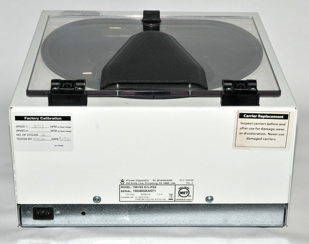 Drucker Diagnostics 755VES ECLIPSE Centrifuge PRP Platelet Rich Plasma 755 VES