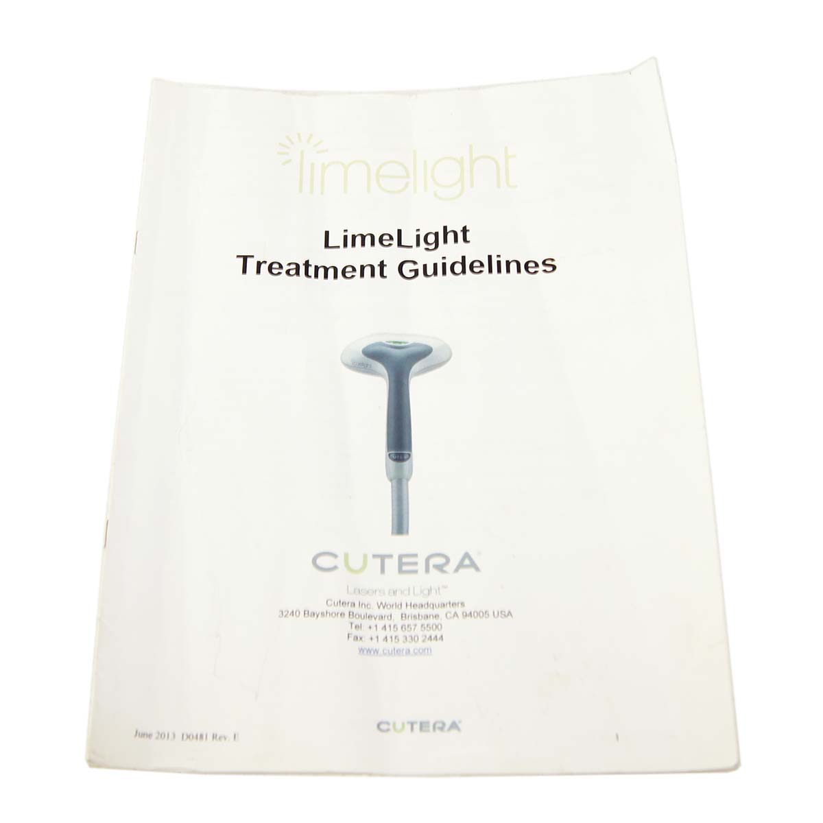 Cutera LimeLight Treatment Guidelines Rev. E June 2013 D0481