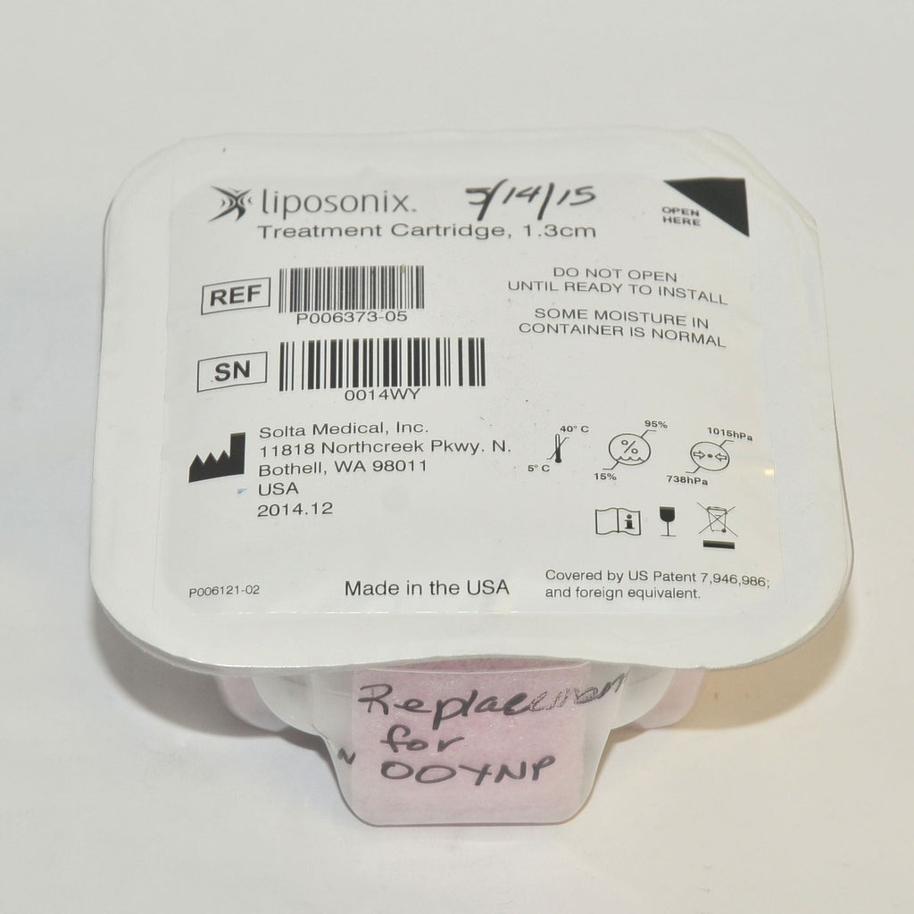 Solta Medical Liposonix 1.3cm Treatment Cartridge Transducer Tip P006373-05 NEW