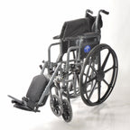 Medline Wheelchair 18" Wide Seat Arm Pad Adjustable Foot Mag Wheel Chair Black
