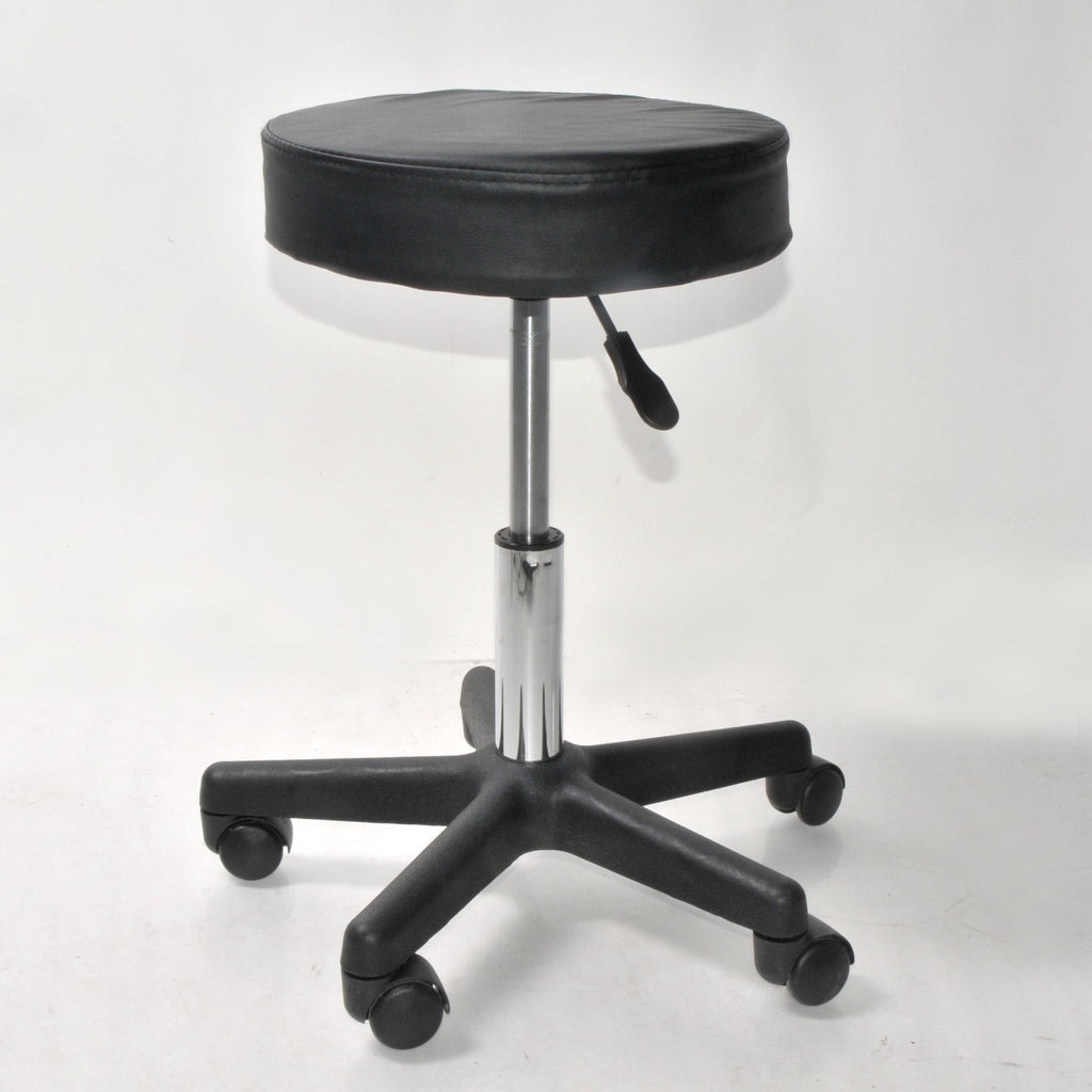 Black Padded Rolling 5 Wheel Exam Chair Clinic Aesthecian Office Home Shop