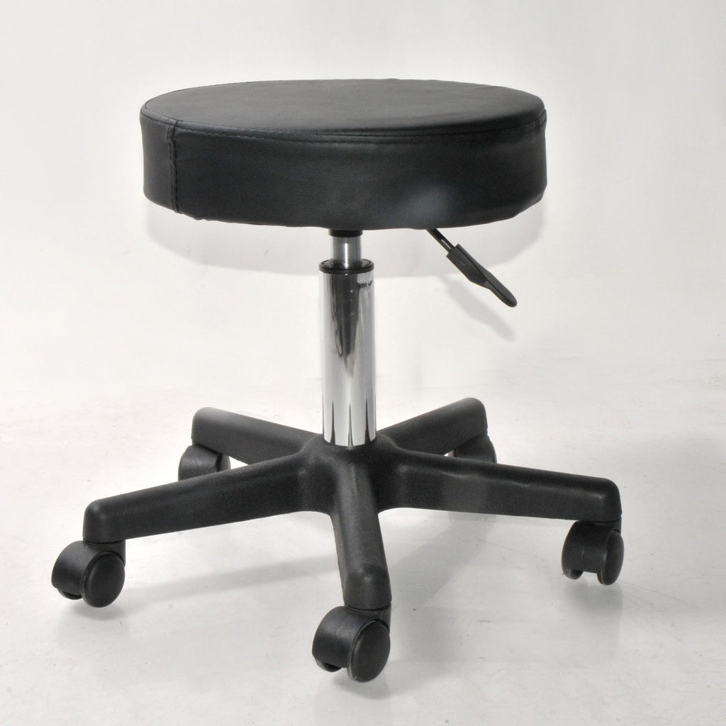 Black Padded Rolling 5 Wheel Exam Chair Clinic Aesthecian Office Home Shop