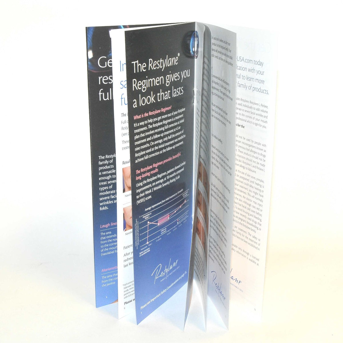 Restylane Perlane Injectable Gel Facial Wrinkles Patient Office Brochure x25 Lot