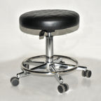 Black Padded Rolling 5 Wheel Exam Chair Clinic Patterned Office Home Shop
