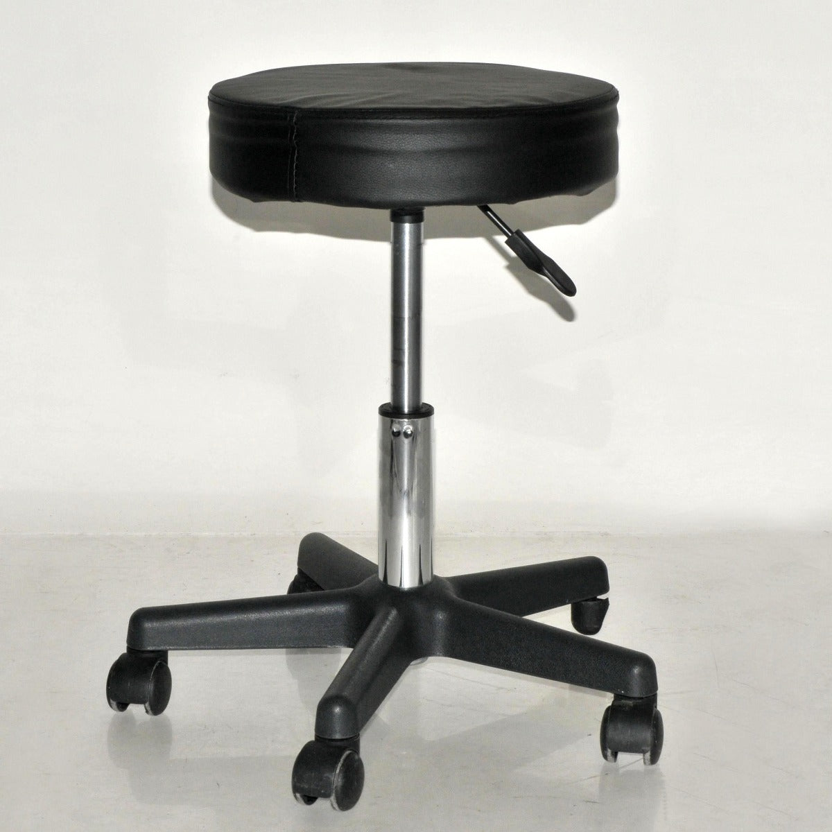 Black Padded Rolling 5 Wheel Stool Chair Exam Clinic Home Shop PARTS AS IS