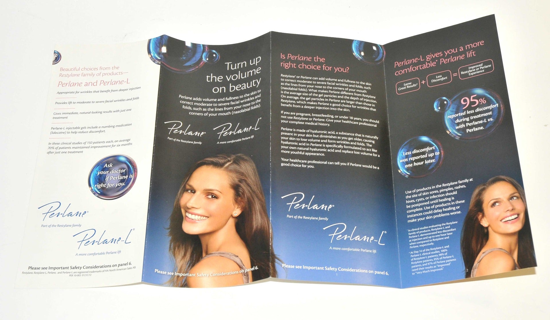 Perlane-L Office Patient Marketing Brochure Facial Nose Mouth Wrinkles x25 Lot