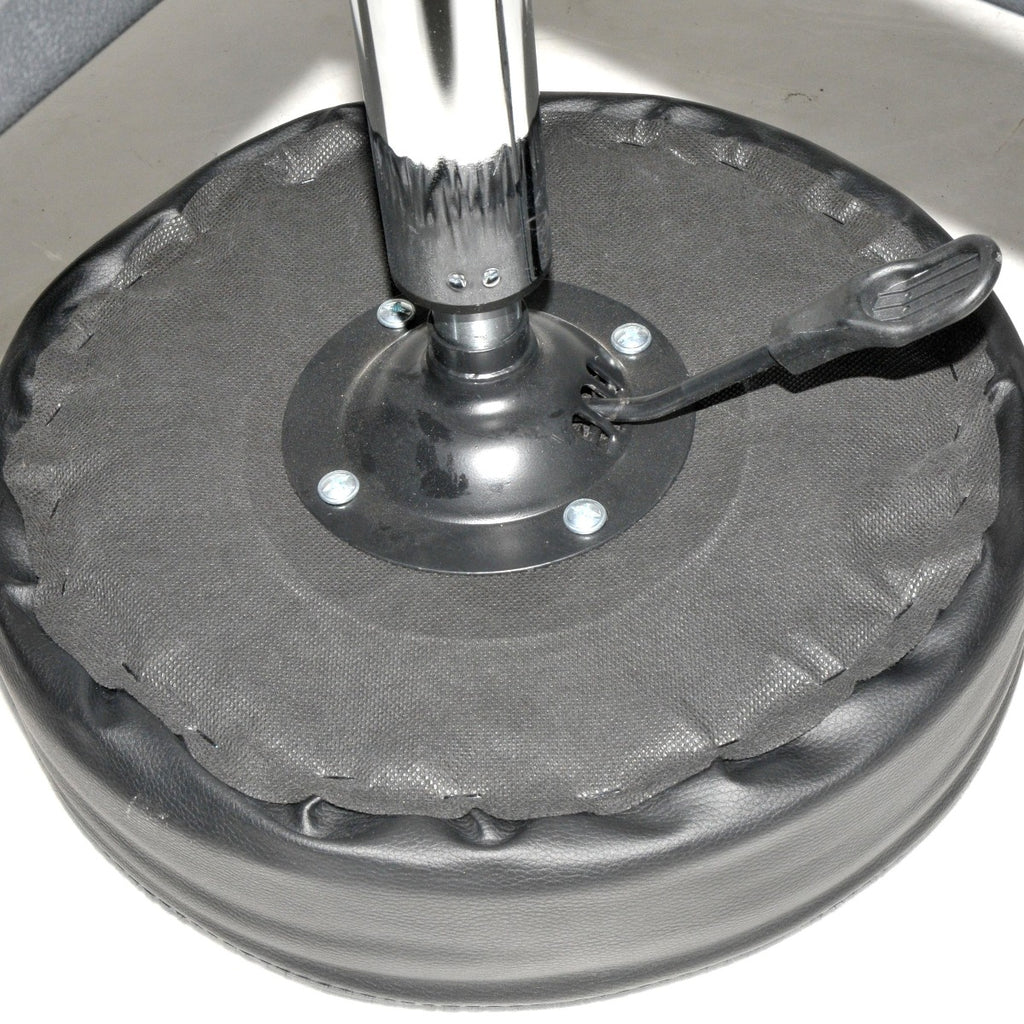 Black Padded Rolling 5 Wheel Stool Chair Exam Clinic Home Shop PARTS AS IS
