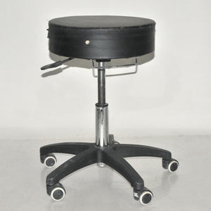 Master Massage Rolling 5 Wheel Exam Black Padded Chair Clinic Office Shop WORN