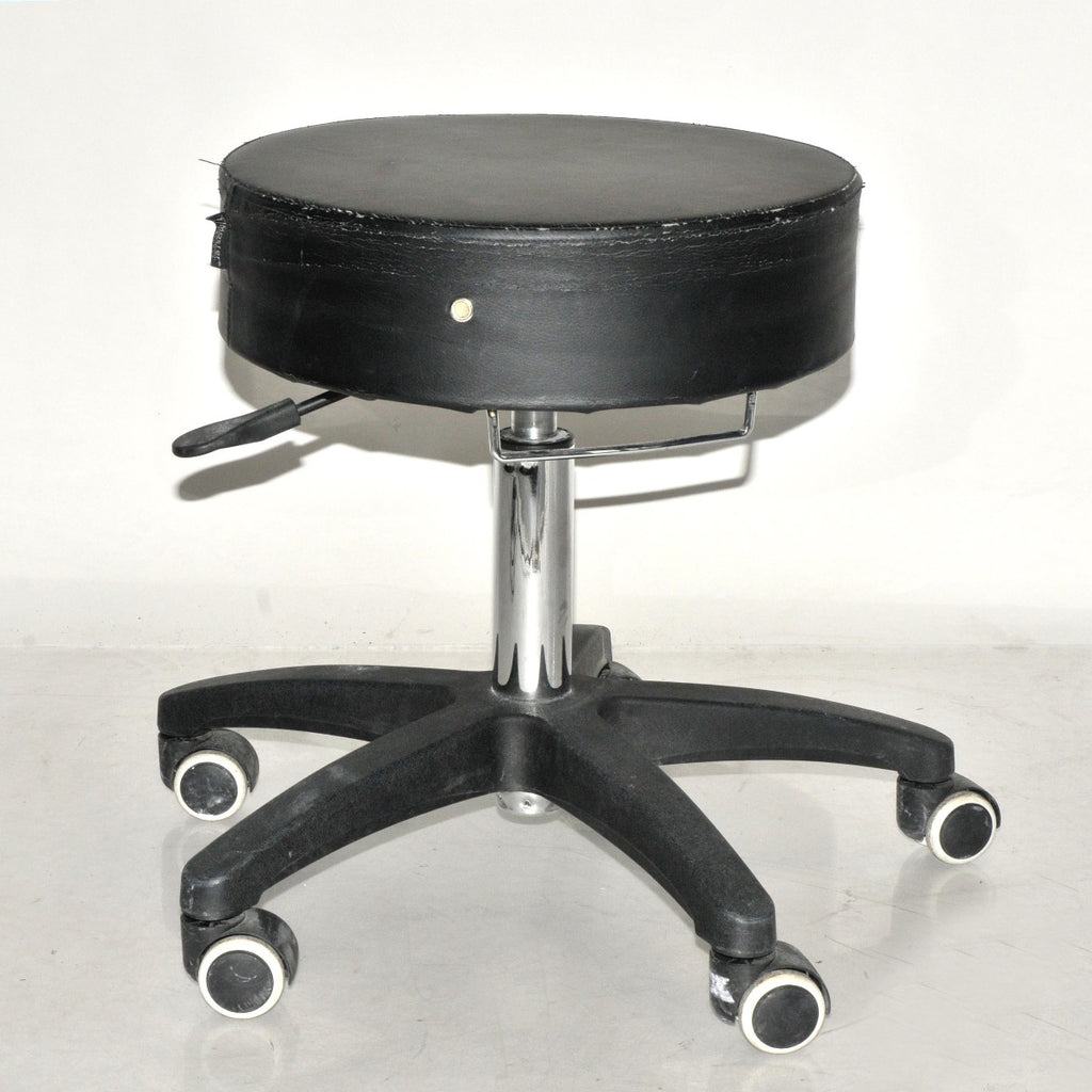 Master Massage Rolling 5 Wheel Exam Black Padded Chair Clinic Office Shop WORN
