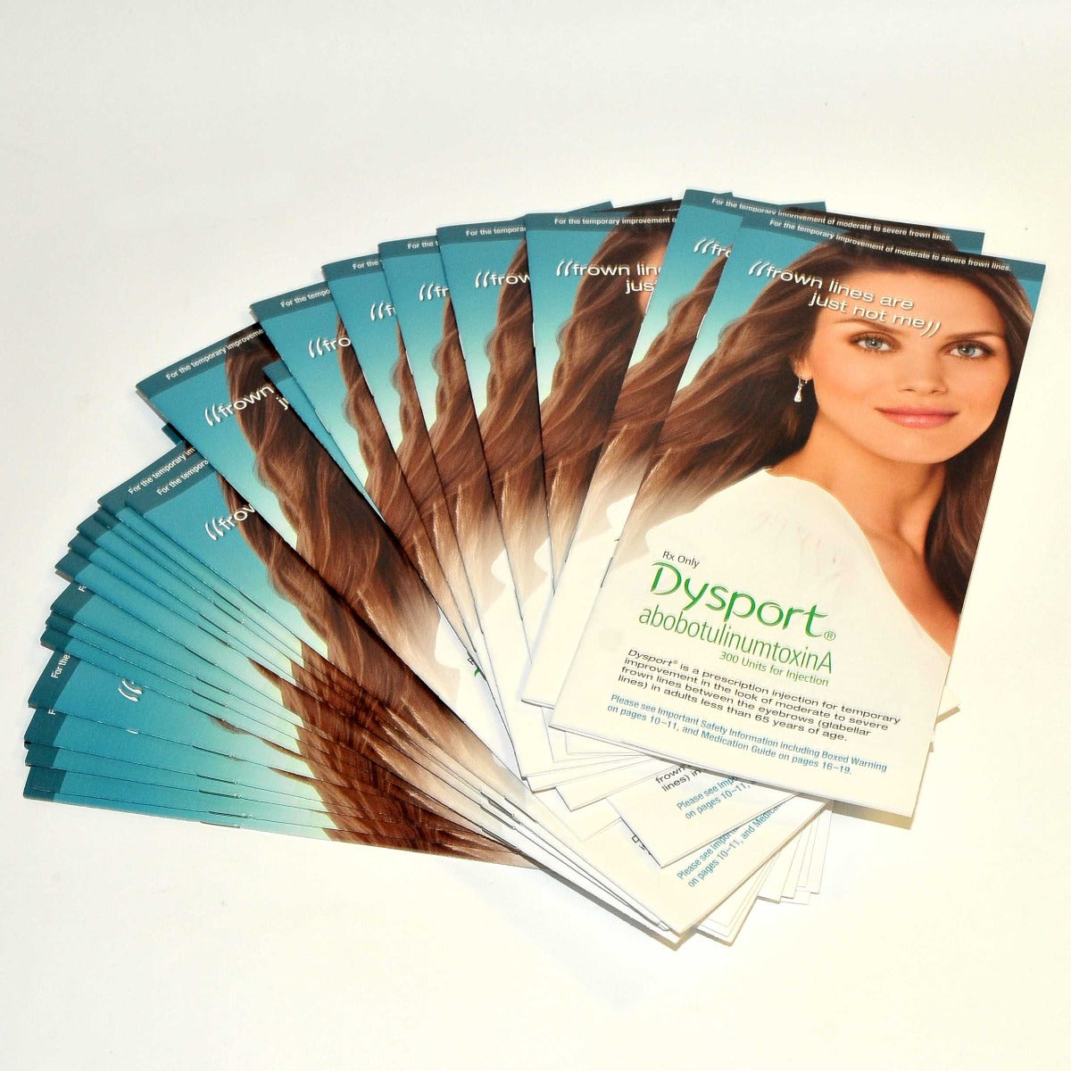 Restylane Dysport Patient Frown Lines Brochure Pamphlet Office Marketing x25 Pcs