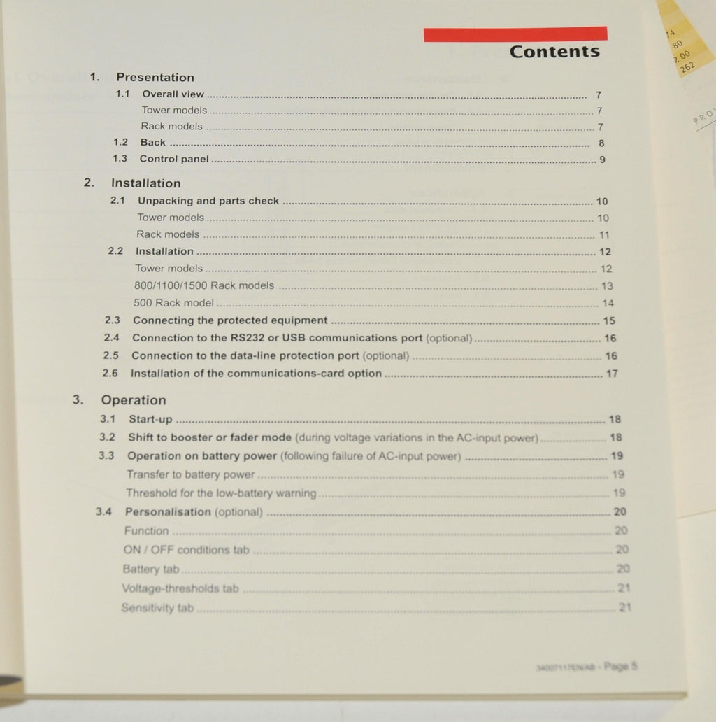 MGE UPS Systems Pulsar Evolution Installation User Manual Operator Guide Book