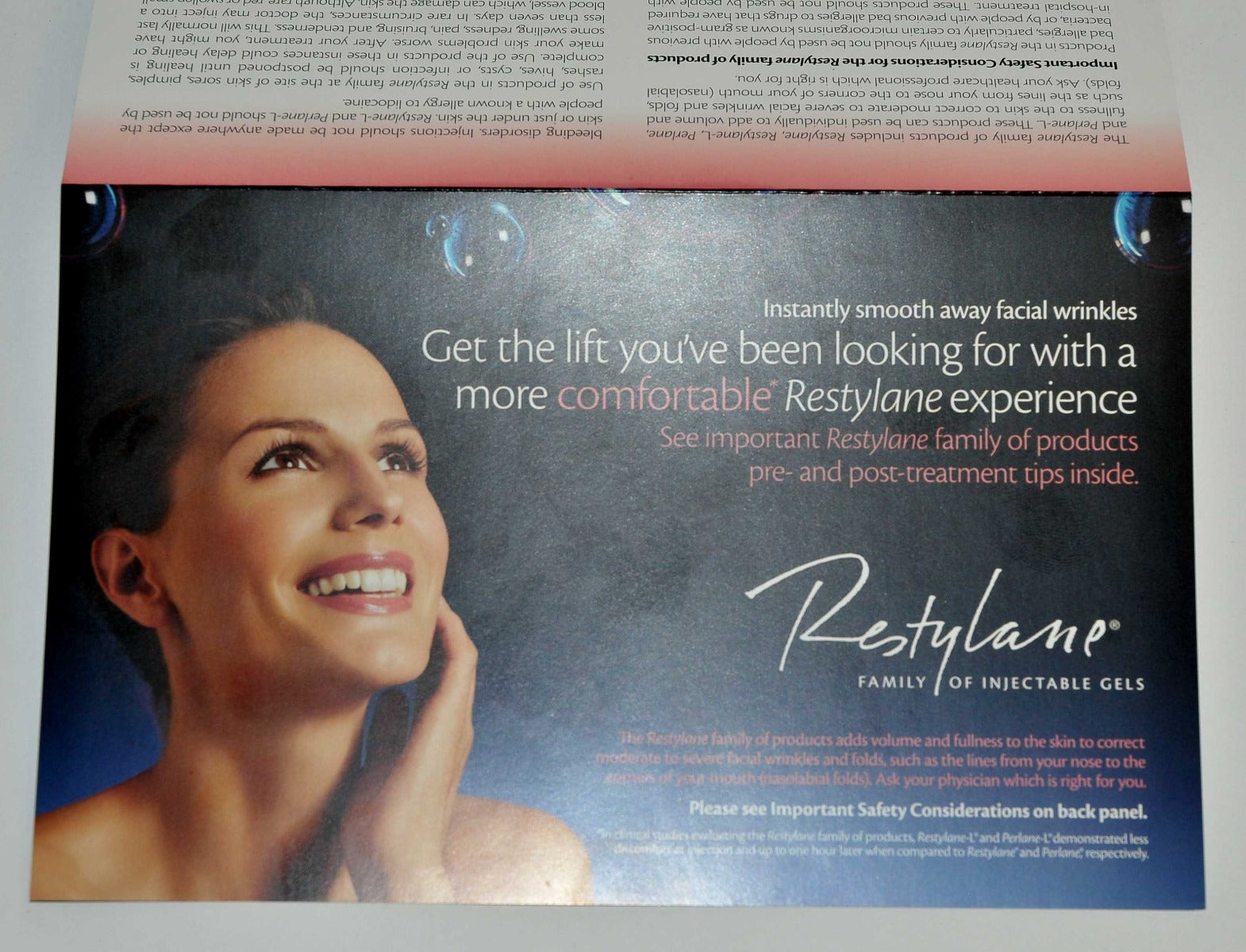 Restylane Patient Treatment Marketing Brochure Pamphlet Facial Wrinkles Tent x25