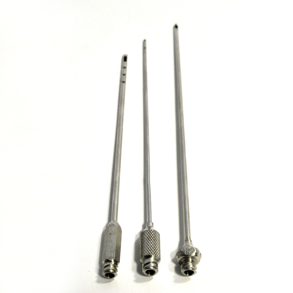 Cannula Handpiece Handle 6-8" Tips Cannulae Instrument Aspiration Suction x3 Pcs