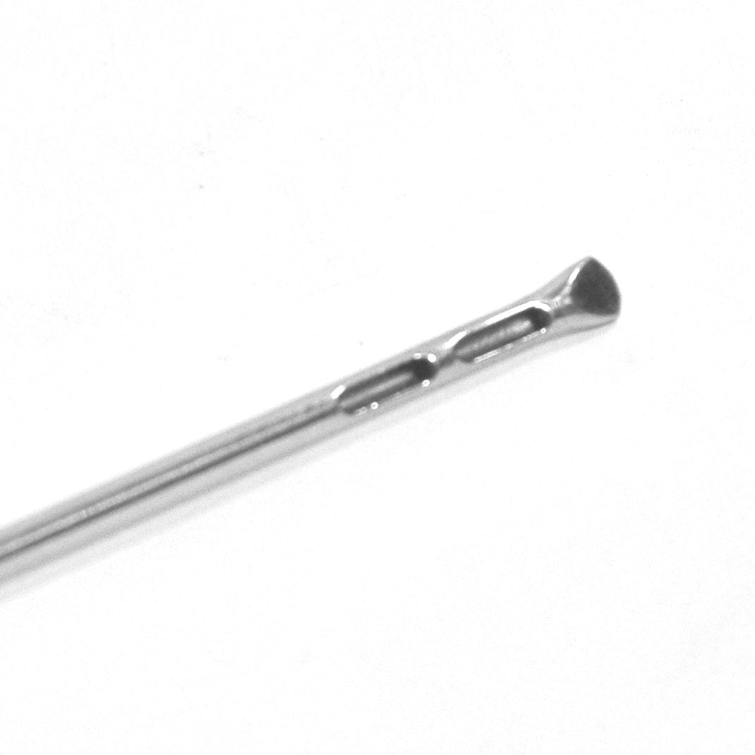 Cannula 2 Hole 6" Blunt End Tip Spatula Suction Instrument Aspiration Slip Base