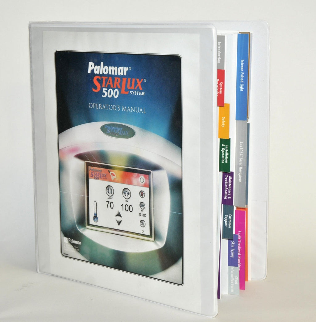 Palomar Starlux 500 Laser System IPL Operator Manual Handpiece Application Guide