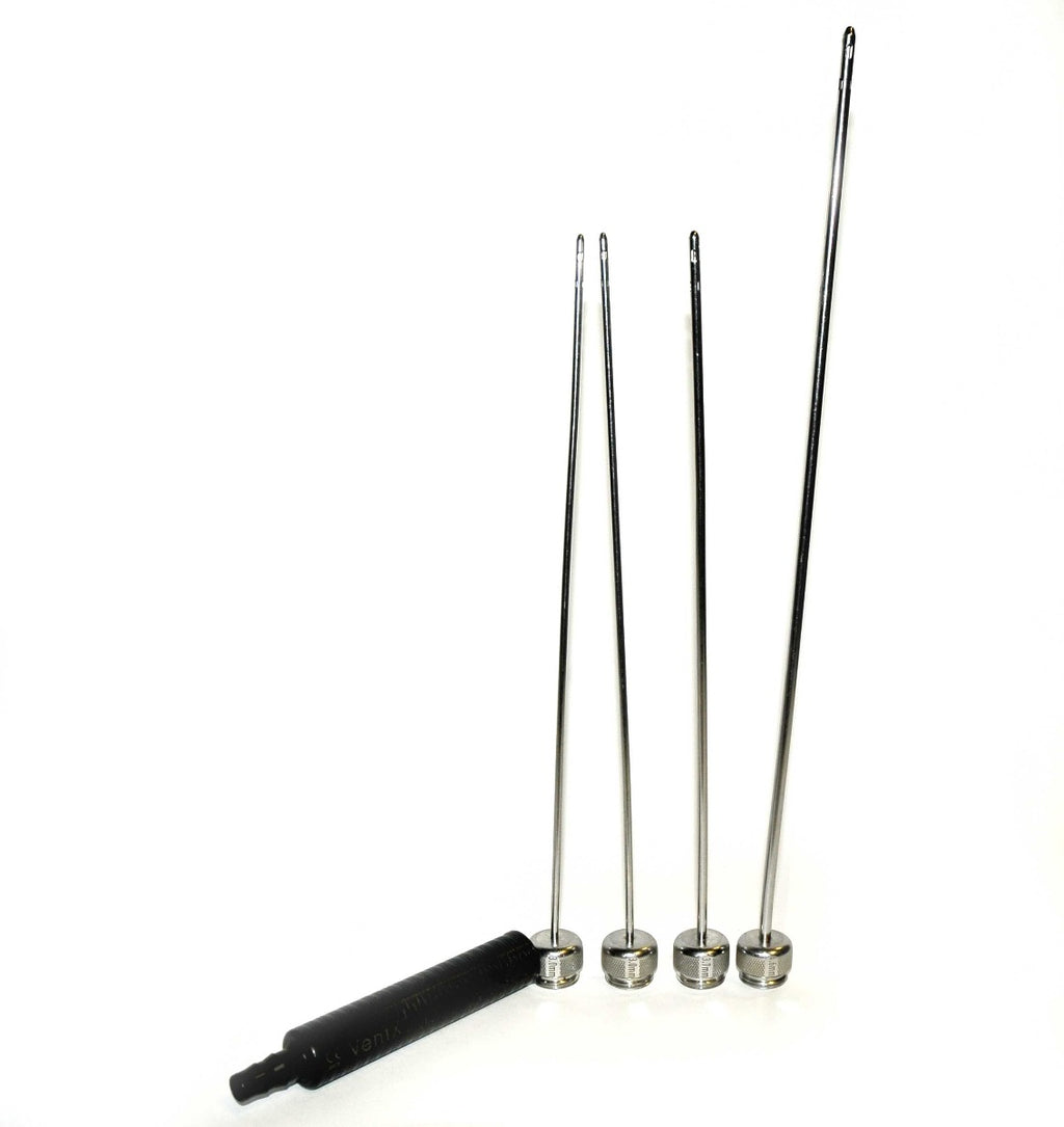 Vaser VentX Cannulae Needle Black Handle Suction Cannula Handpiece Set 10" - 13"