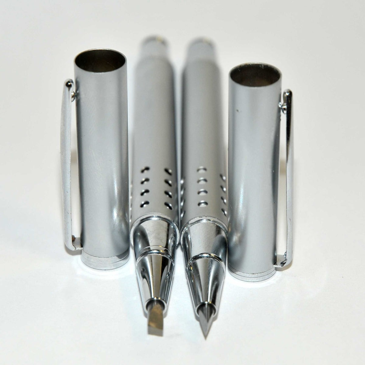 Silver Flat Tip Precision Sharp Laser Fiber Cutting Blade Knife Pocket Pen x2