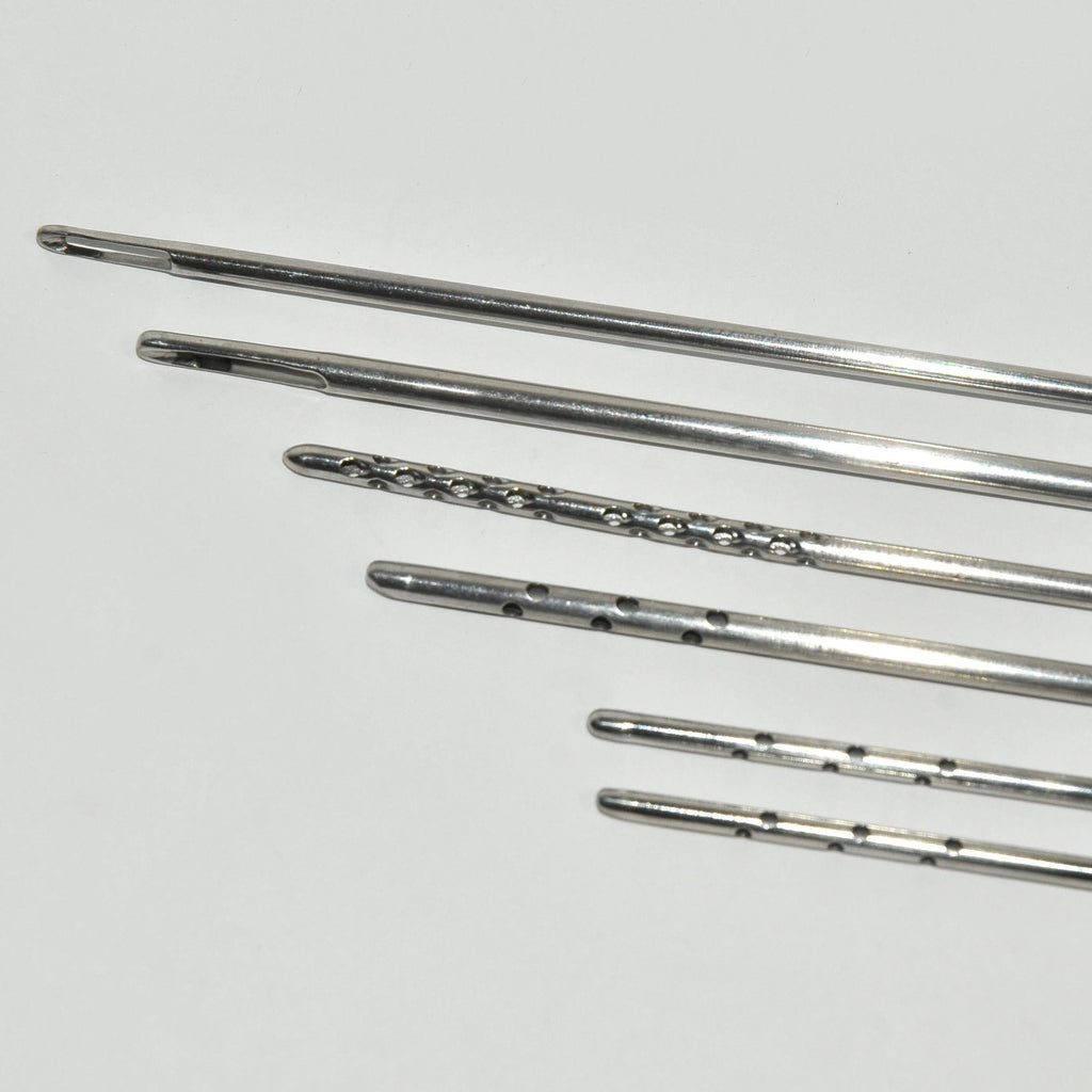 Surgical Cannula 6 Pc Set Blunt Tip Luer-Style Lock Twist Multi-Port Cannulae