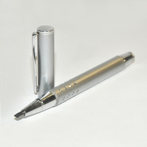Minimalist Silver Metal Precision Flat Tip Sharp Blade Pocket Scraper Pen Cap