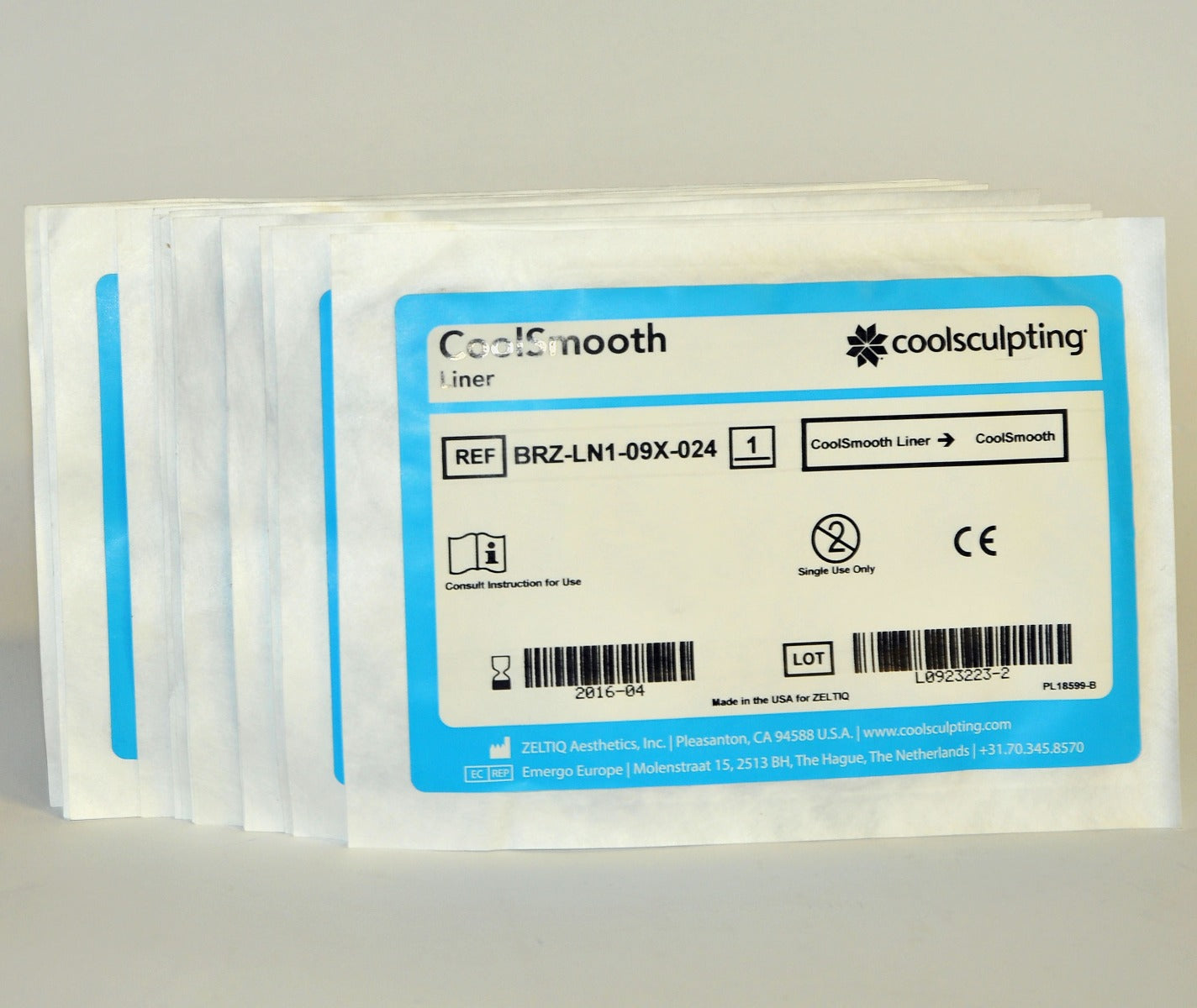 ZELTIQ CoolSculpt CoolSmooth Liner BRZ-LN1-09X-024 Cool Smooth EXP 2016 x15 Pcs