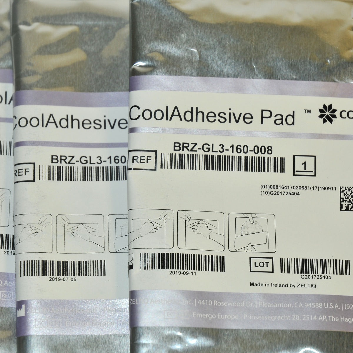 ZELTIQ CoolSculpting CoolAdhesive Pad BRZ-GL3-160-008 CoolSculpt EXP 2019 x3 Pcs
