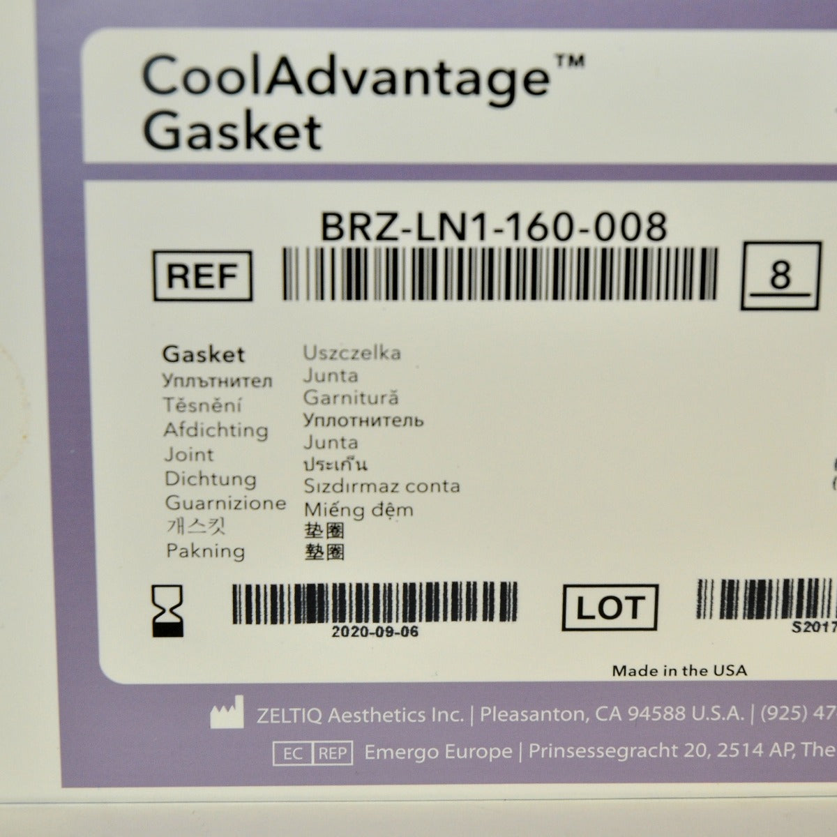 ZELTIQ CoolSculpting CoolAdvantage Gasket BRZ-LN1-160-008 CoolSculpt 2020 x8 Pcs