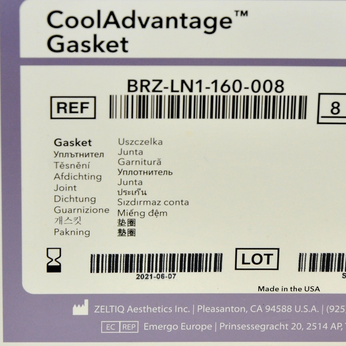 ZELTIQ CoolSculpting CoolAdvantage Gasket BRZ-LN1-160-008 CoolSculpt 2021 x11 Pcs