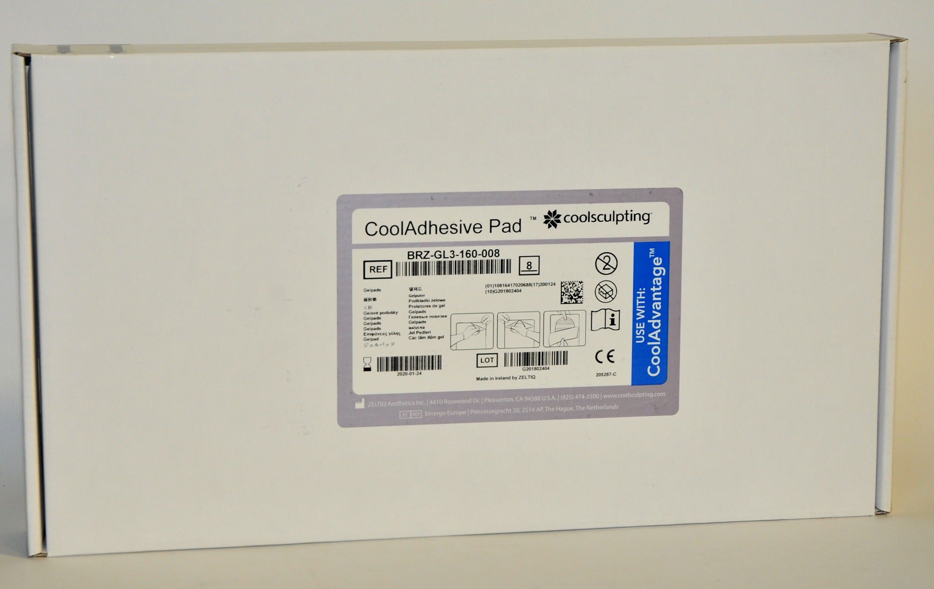 ZELTIQ CoolSculpting CoolAdvantage CoolAdhesive PAD BRZ-GL3-160-008 01/20 x8 Pcs