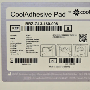 ZELTIQ CoolSculpting CoolAdvantage CoolAdhesive PAD BRZ-GL3-160-008 01/20 x8 Pcs