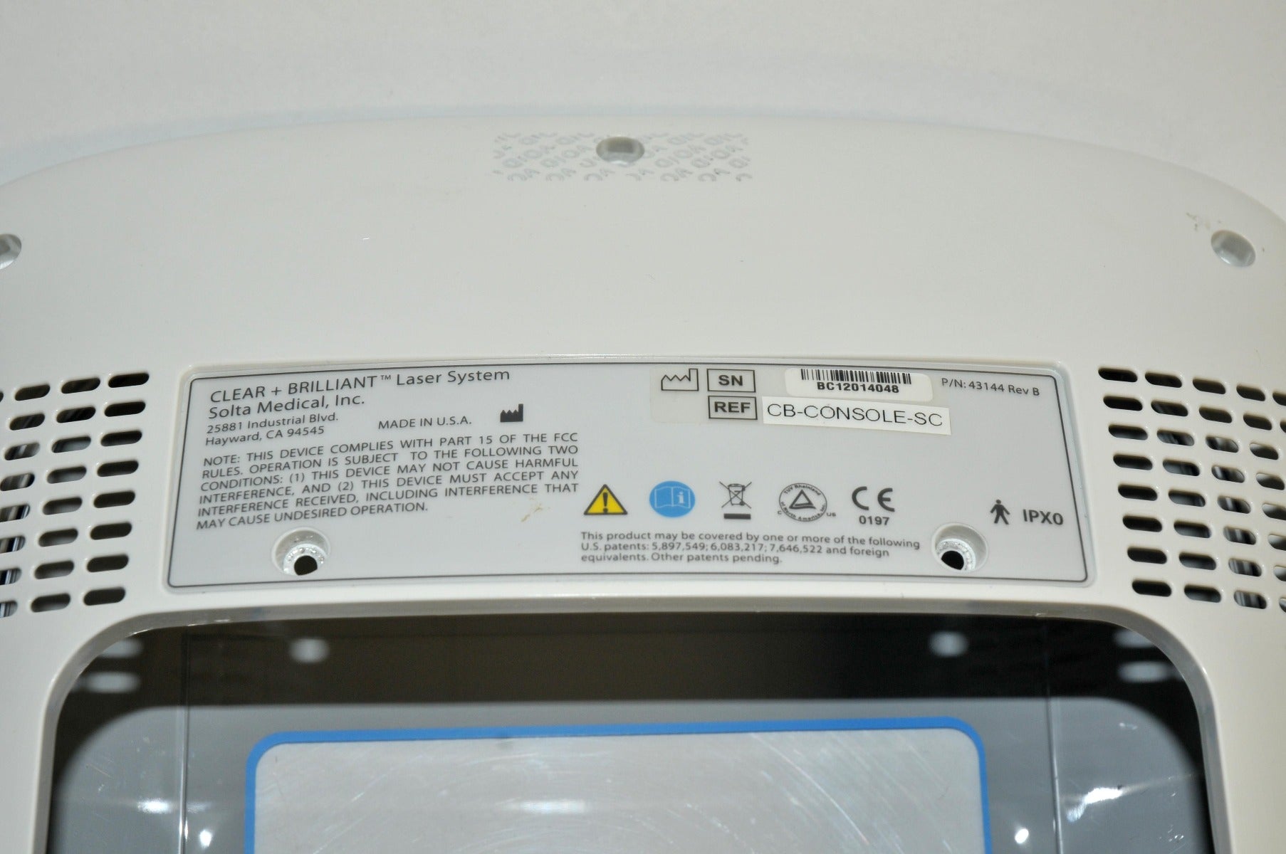 Solta Clear & Brilliant Laser CB Console Front Display Panel Bubble Cover PARTS
