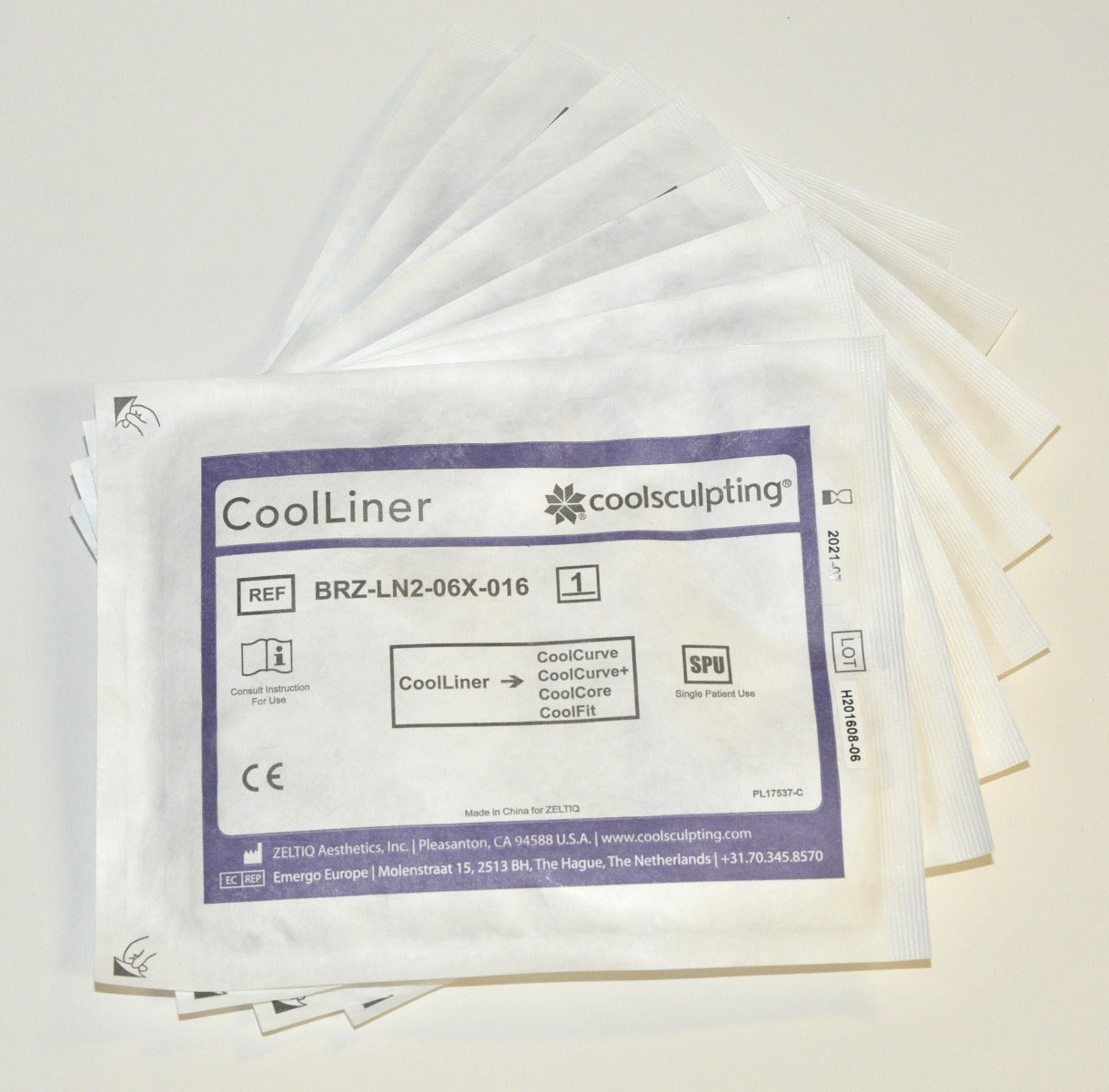 Zeltiq CoolSculpting CoolLiner Purple BRZ-LN2-06X-016 Plus CoolCurve+ x8Pcs 7/21