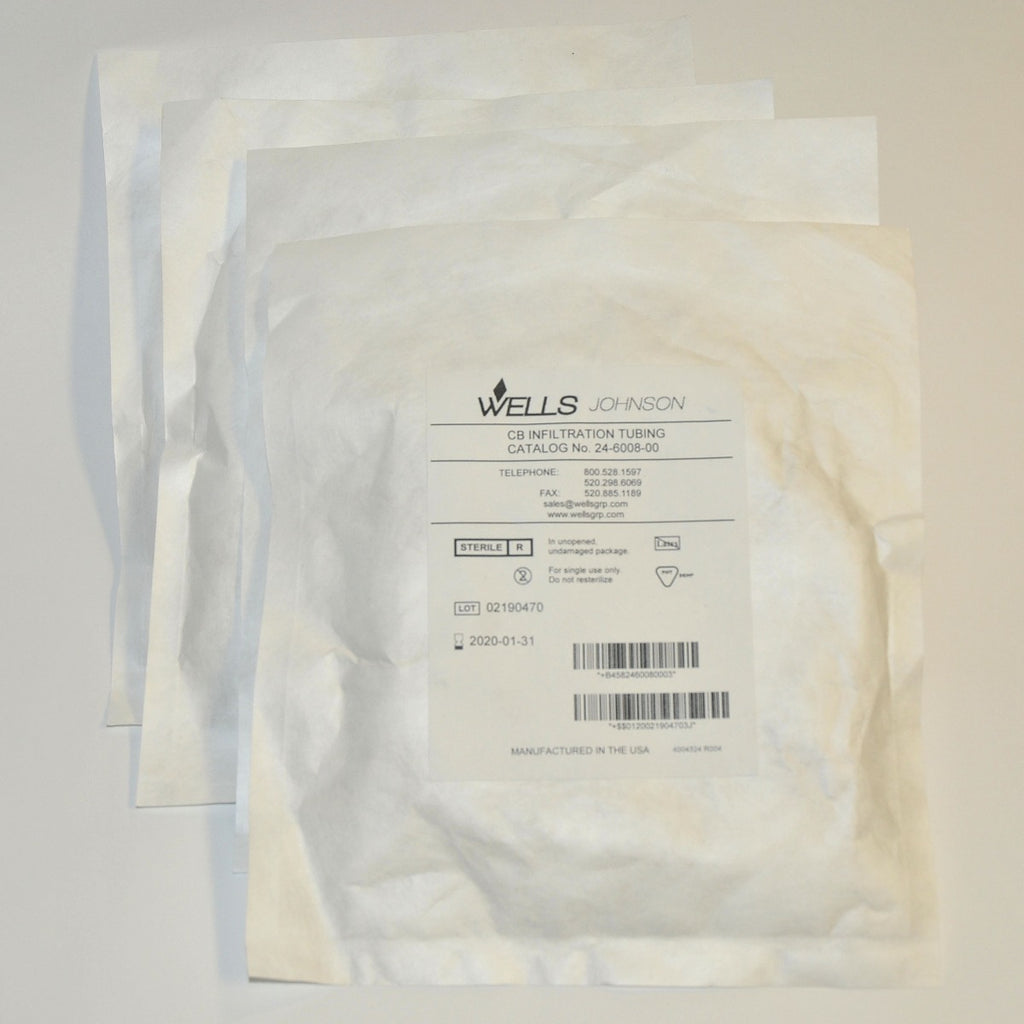 Wells Johnson CB Infiltration Tubing 24-6008-00 Exp: 01/2020 (x4Pcs) Clear Tube