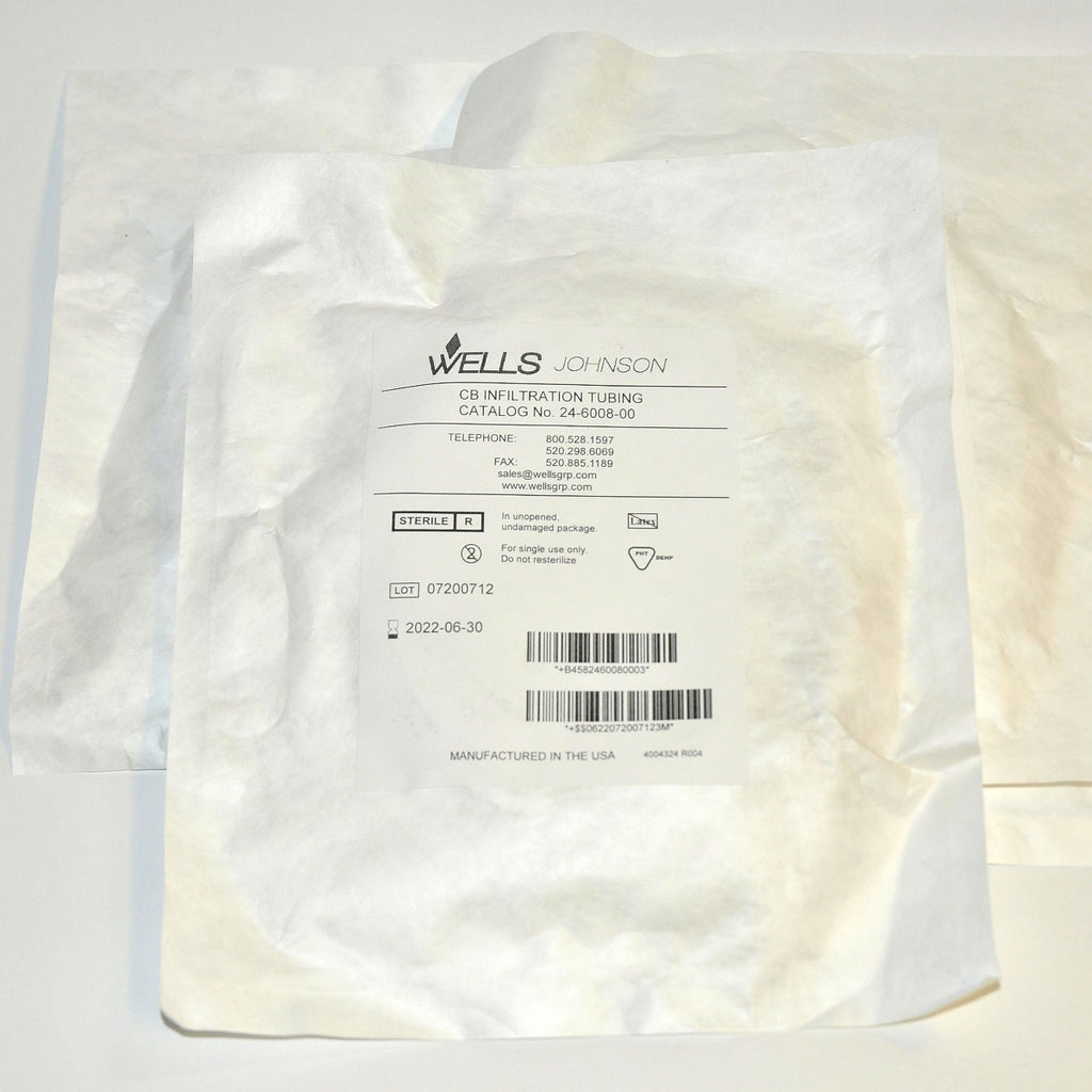 Wells Johnson CB Infiltration Tubing 24-6008-00 Exp 06/2022 (x4 Pcs) Clear Tube