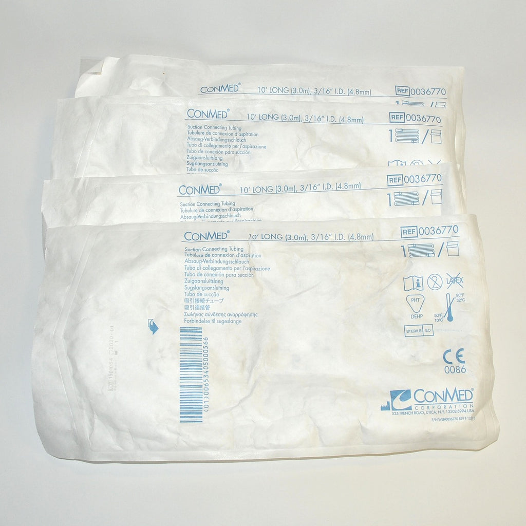 ConMed Infiltration Suction Tubing 3/6" x 10' 0036770 Clear Tube Exp 01/20 x4 Pc