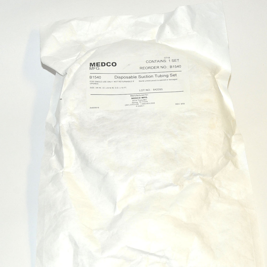 Medco Mfg B1540 Aspiration Suction Tubing Clear Disposable 3/8" (ID) x 10' Tube