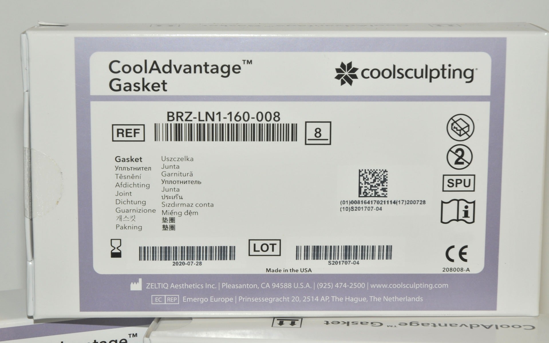 ZELTIQ CoolSculpting CoolAdvantage Gasket BRZ-LN1-160-008 Lot 24Pcs EXP 7/20