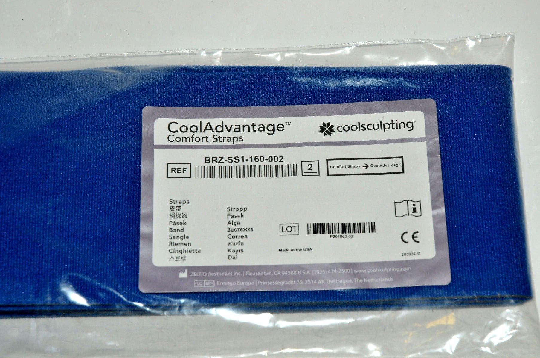 Zeltiq CoolSculpting CoolAdvantage Comfort Strap BRZ-SS1-160-002 w Harness Cover