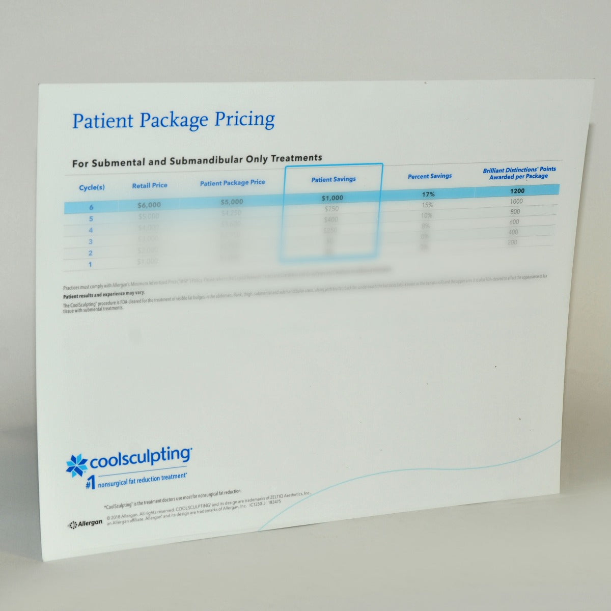 Zeltiq CoolSculpting Clinic PATIENT PACKAGE PRICING Submental SubmandibularGuide IC1250-J
