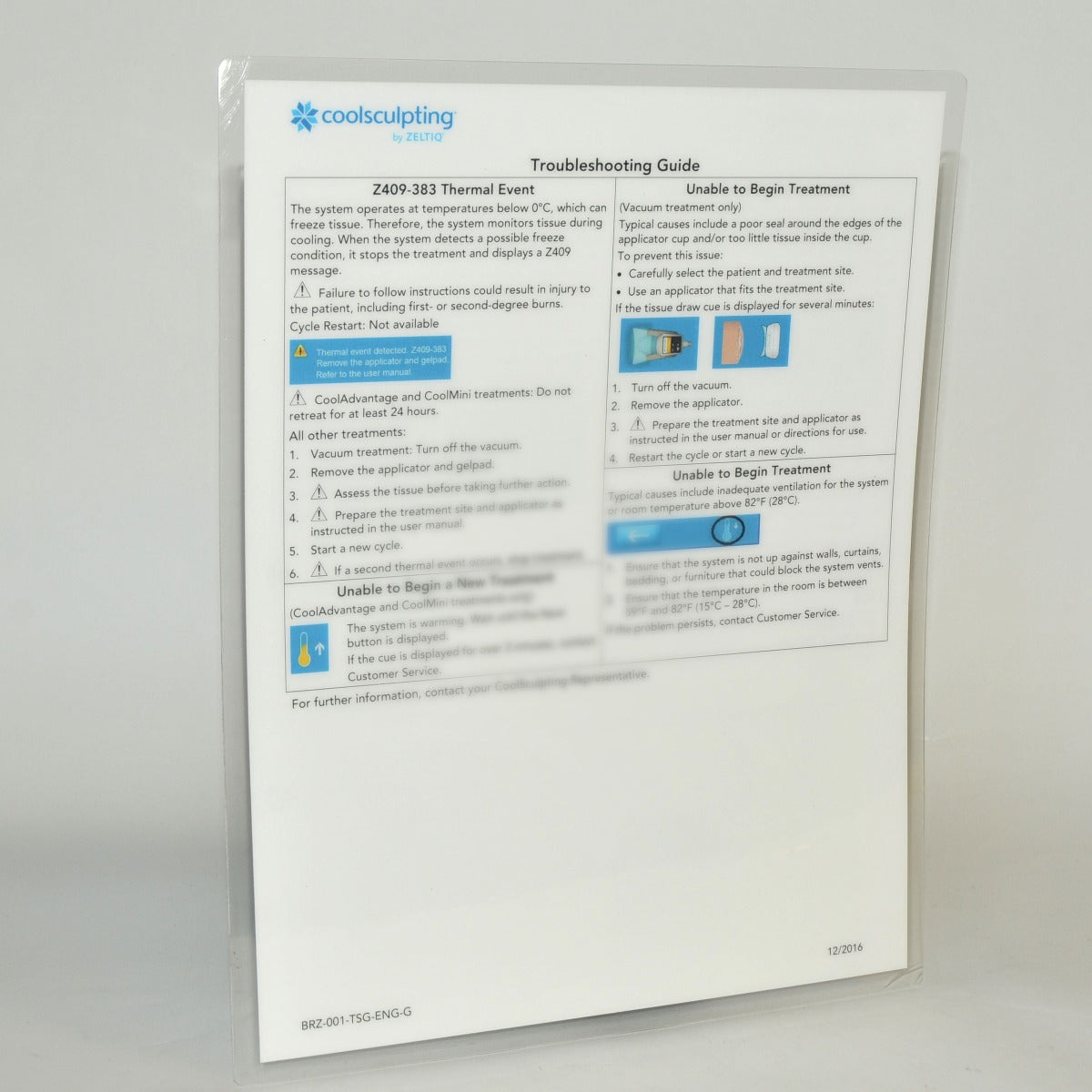 Zeltiq CoolSculpting Troubleshooting Guide BRZ-001-TSG-ENG-C