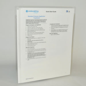 Zeltiq CoolSculpting QUICK START GUIDE Vacuum Applicator BRZ-001-OSG-ENG-E Sheet