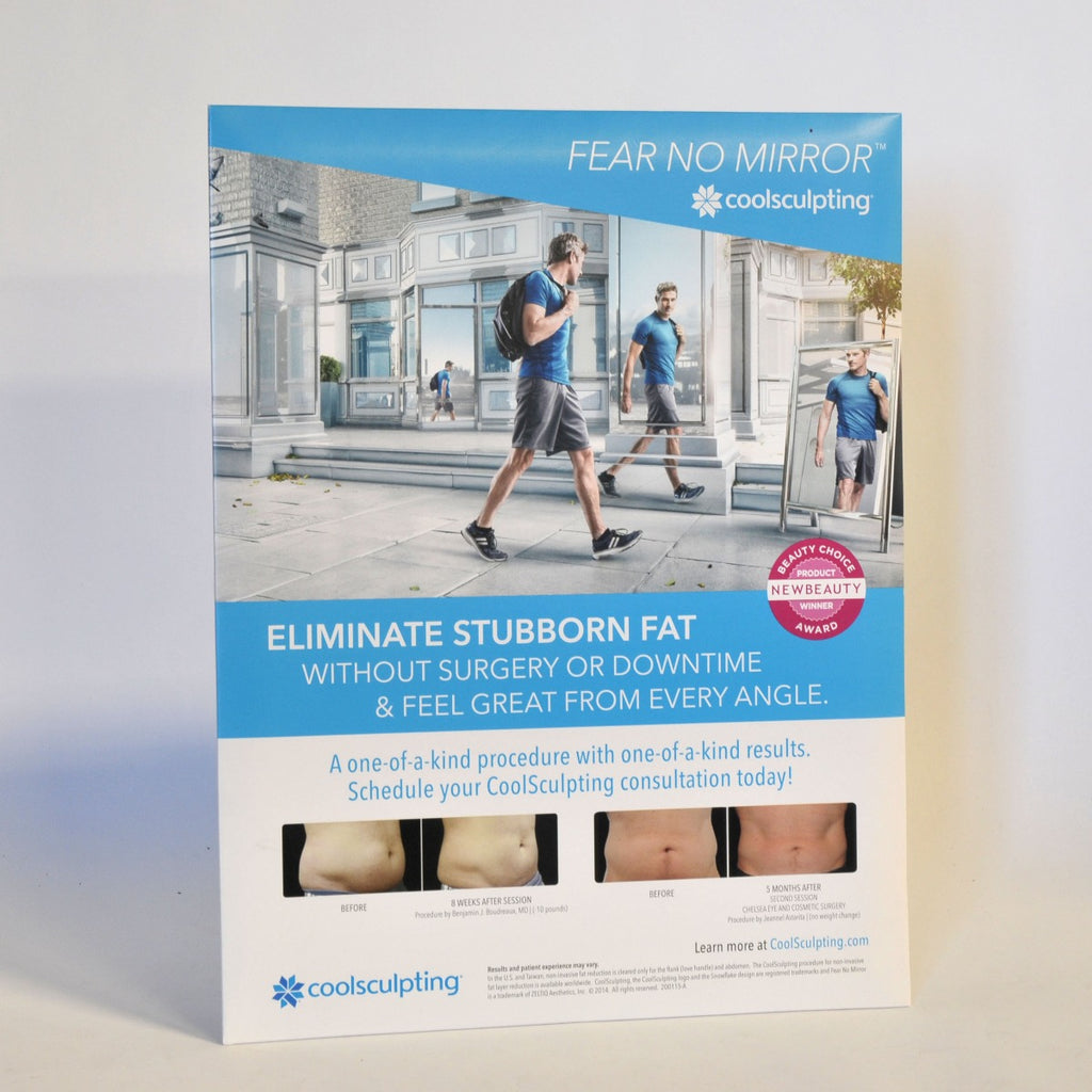 Zeltiq CoolSculpting FEAR NO MIRROR Eliminate Fat Freeze Treatment Counter Stand