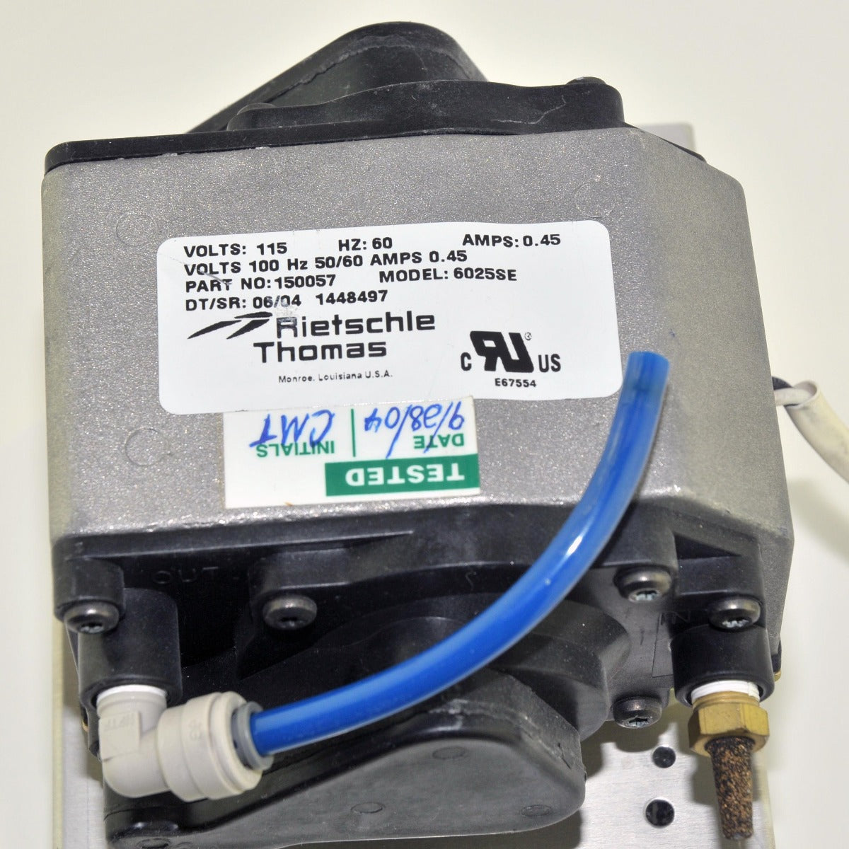 Thomas Rietschle Linear Compressor Vacuum Pump 6025SE 115V 6025 SE PARTS AS IS