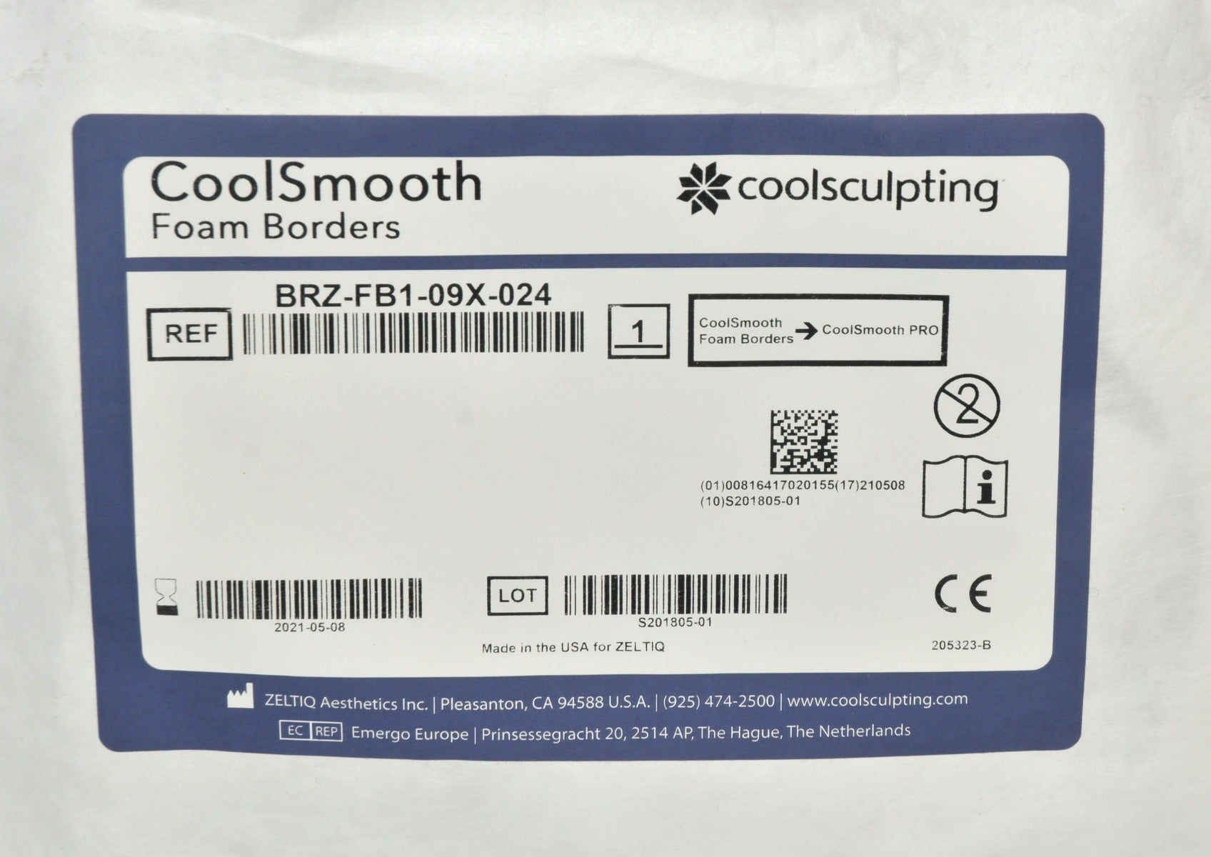 Zeltiq CoolSmooth PRO Foam Borders BRZ-FB1-09X-024 CoolSculpting Exp5/21(x5 Pcs)